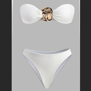 Commense White and Gold Women's Bikini